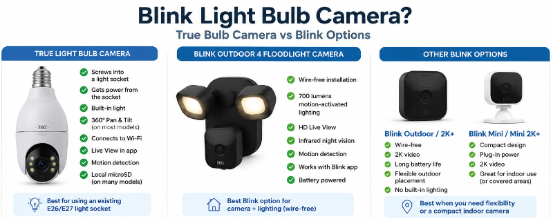 Blink Light Bulb Camera – True Bulb Camera vs Blink Options