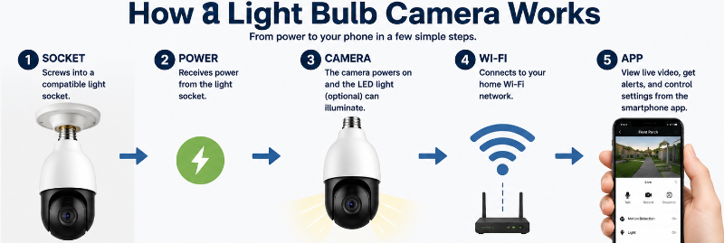 How a light bulb camera works