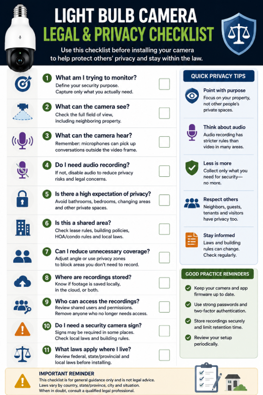 Light Bulb Camera Legal & Privacy Checklist