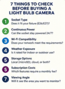 7 Things to Check Before Buying A Light Bulb Camer