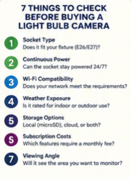 7 Things to Check Before Buying A Light Bulb Camer