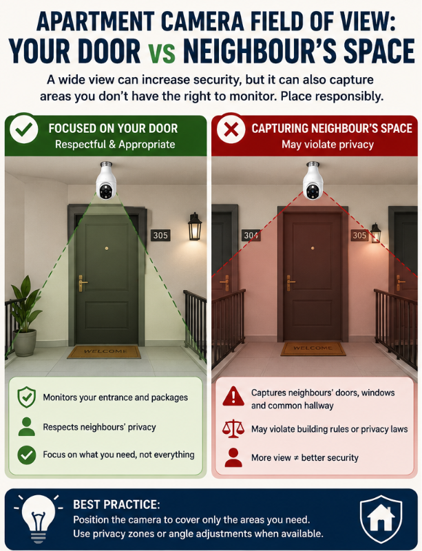 Apartment Camera Field of View - Your Door vs Neighbour's Private Area