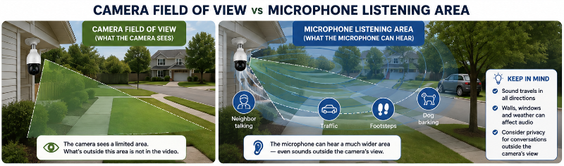 Camera Field of View vs Microphone Listening Area