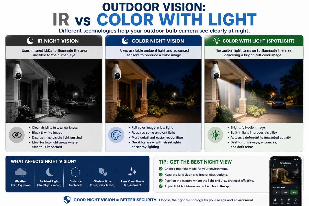 Outdoor Vision - IR vs Color with Light