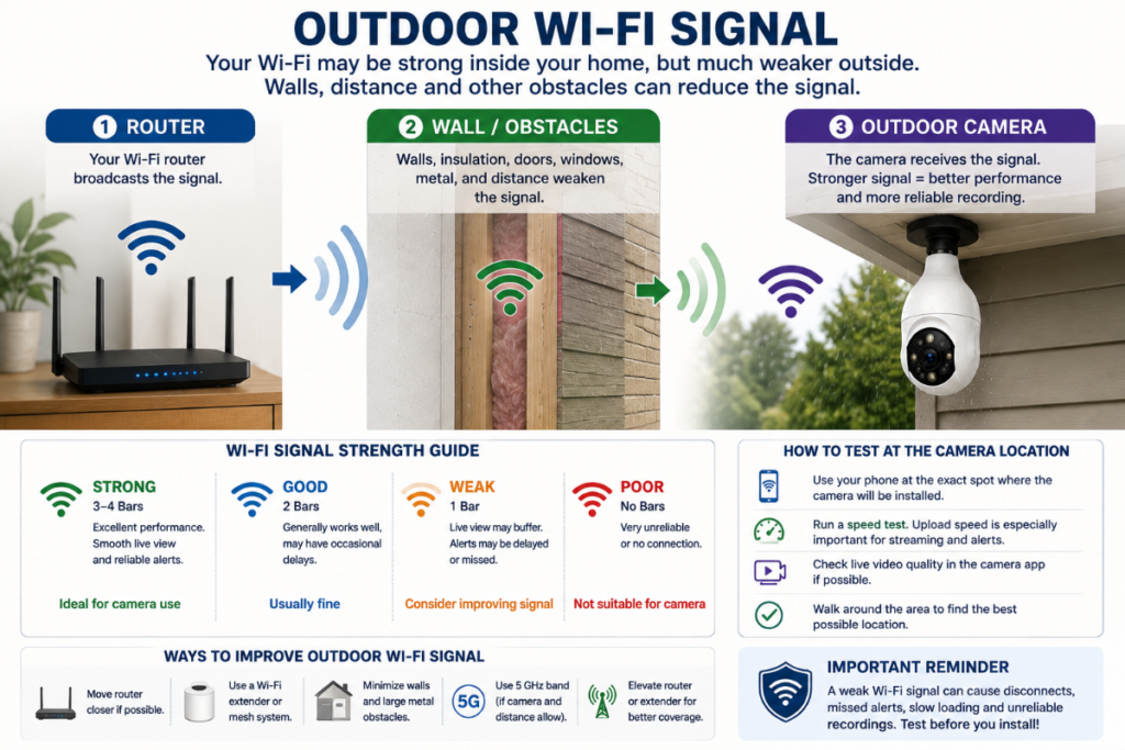 Outdoor Wi-Fi Signal - Router - Wall - Camera