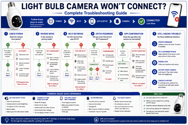 Light Bulb Camera Wont Connect